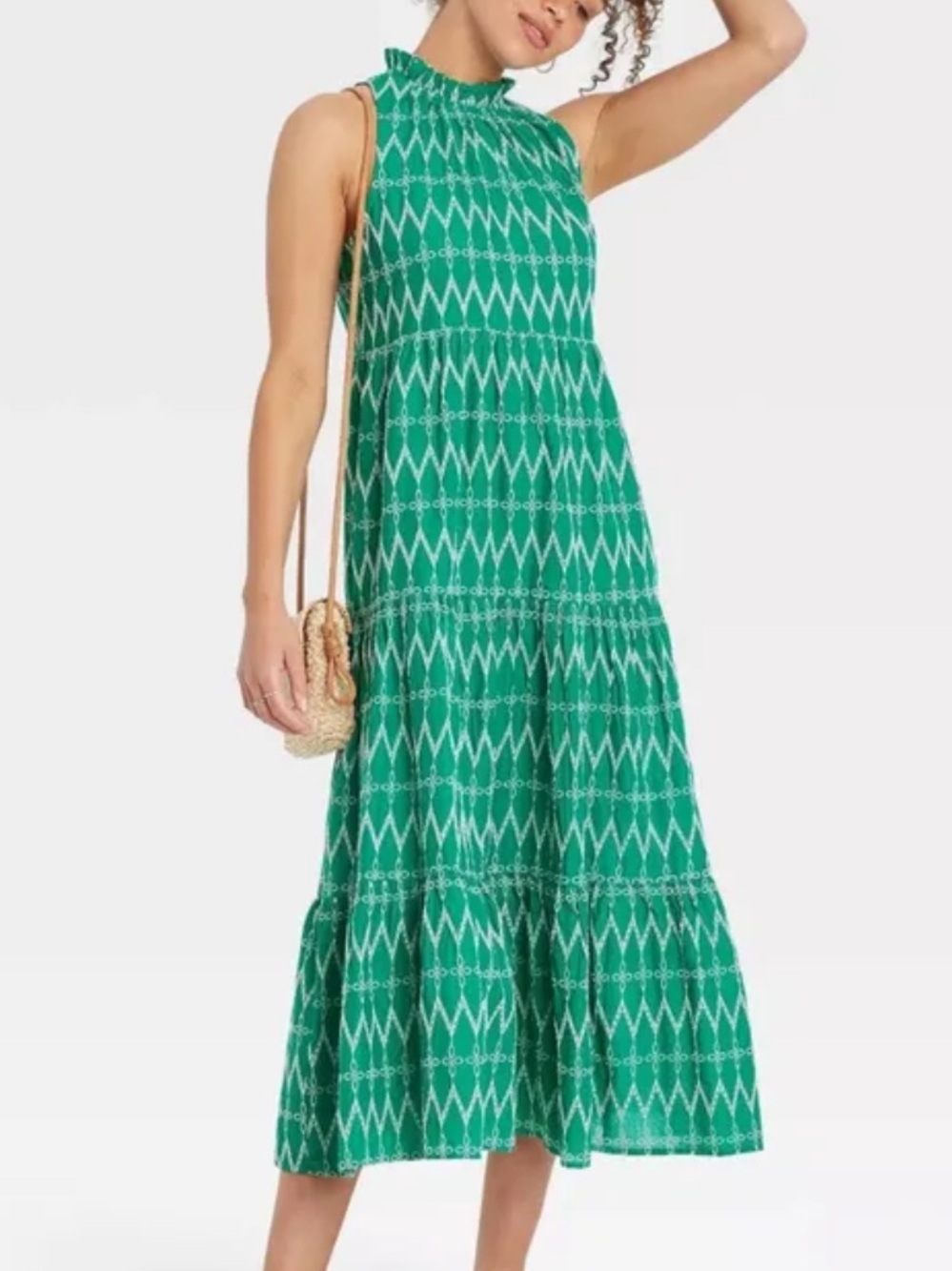 Universal Thread Sleeveless High-Neck Embroidered Dress